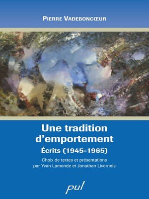 cover image of Une tradition d'emportement